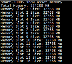 Smart-1 7000-UL show asset memory example
