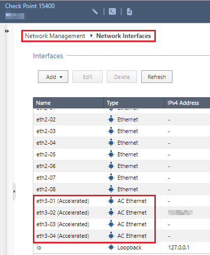 Gaia Portal - Network Management - Network Interfaces