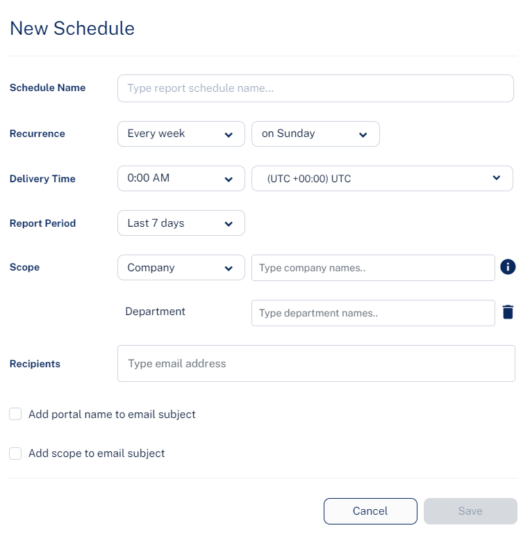 Configuring a Report Schedule