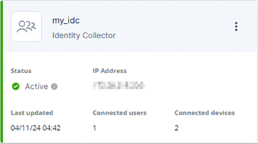 Identity Collector card example