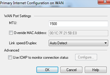 DHCP Connection Type Settings