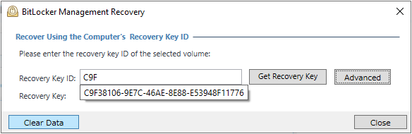 where to find bitlocker recovery key