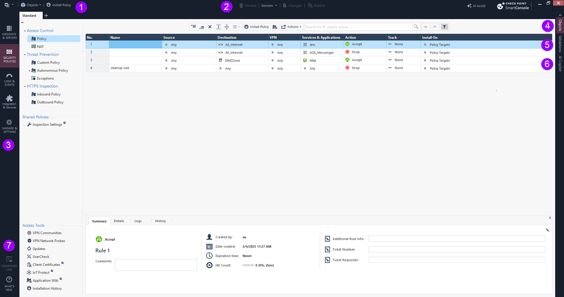 SmartConsole Window
