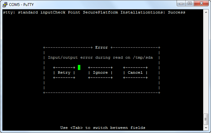 input output error tape