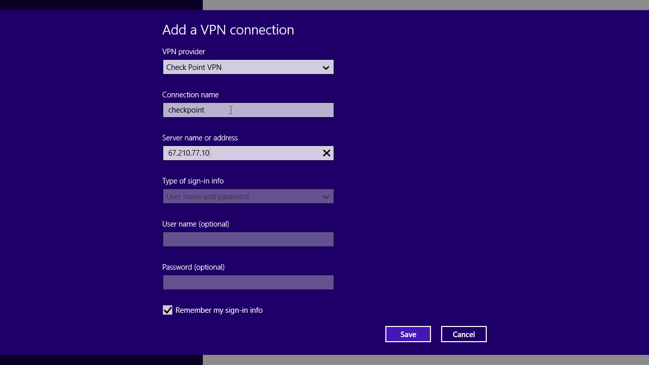 check point vpn client setup