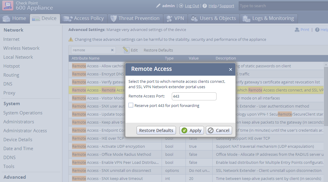 checkpoint vpn client packaging