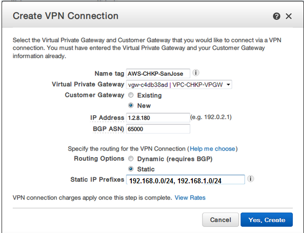 How To Configure Ipsec Vpn Tunnel Between Check Point Security Gateway And Amazon Web Services Vpc Using Static Routes