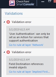 validation invalid destination