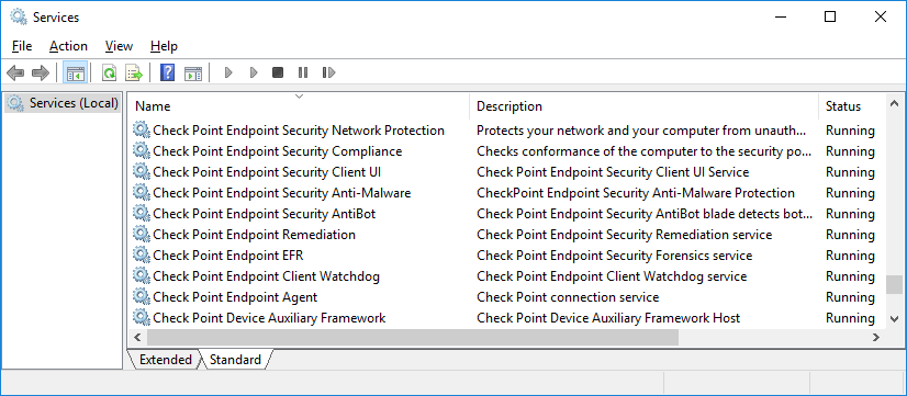 check point endpoint security windows 10