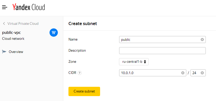 Create Subnet