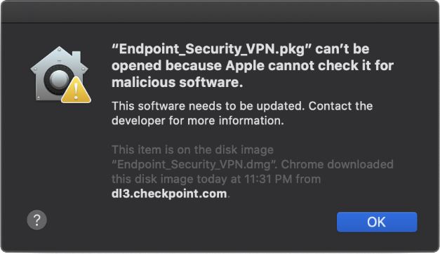 checkpoint endpoint vpn mac