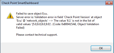 Validation error